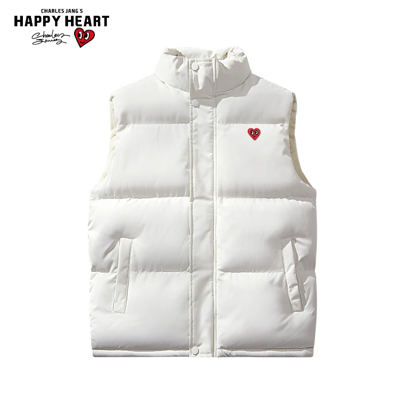 【明星同款】查尔斯桃心冬季马甲潮流坎肩无袖背心纯色立领防寒保暖
