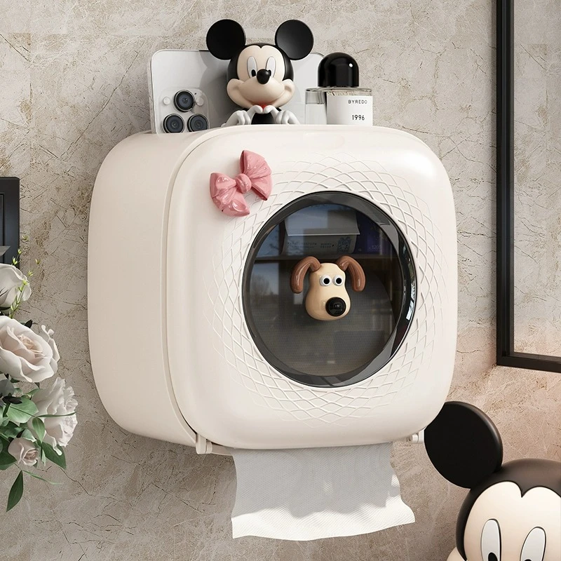 卫生间纸巾盒免打孔厕所放卫生纸厕纸置物架壁挂式卷纸抽纸盒防水