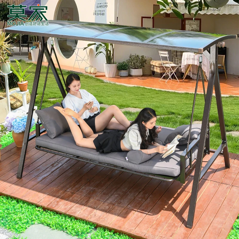 【莫家品牌】户外碎花爱琴海秋千可躺可坐别墅庭院花园防晒防水悠闲