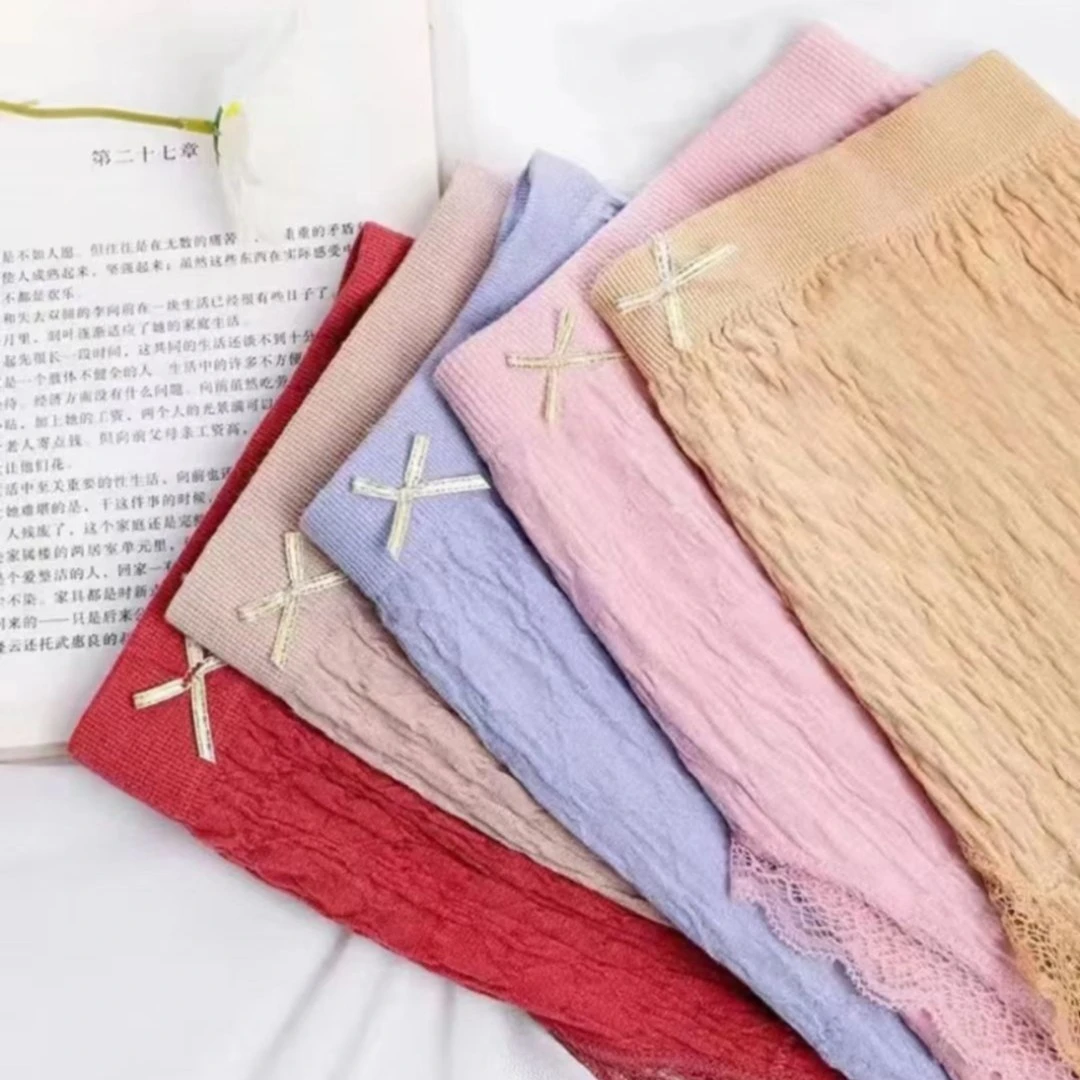 女士虫虫高腰短裤1组5条装三角裤舒适透气夏季薄款内裤大码时尚