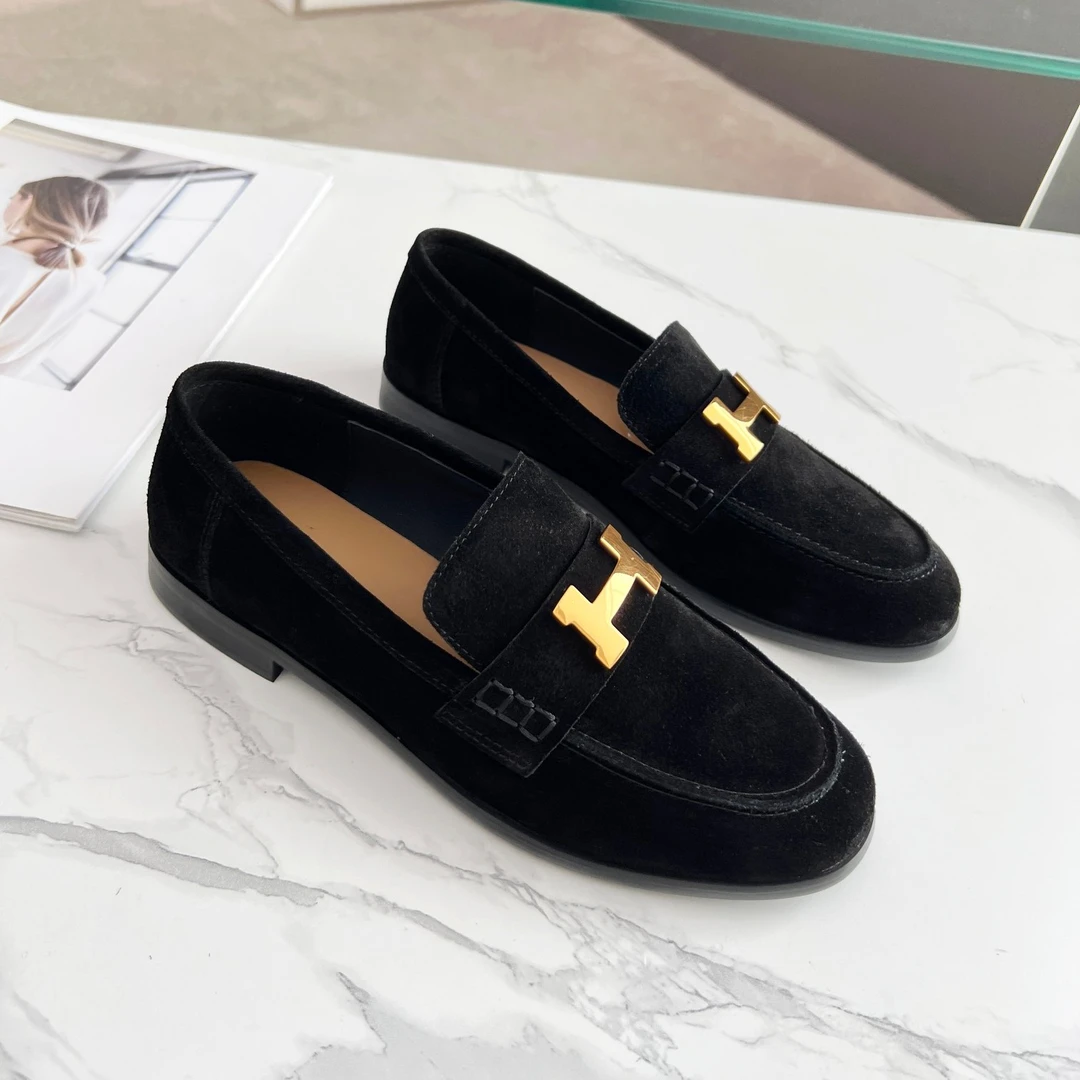 Lovecharm新款扣扣软软简约气质舒适百搭乐福单鞋