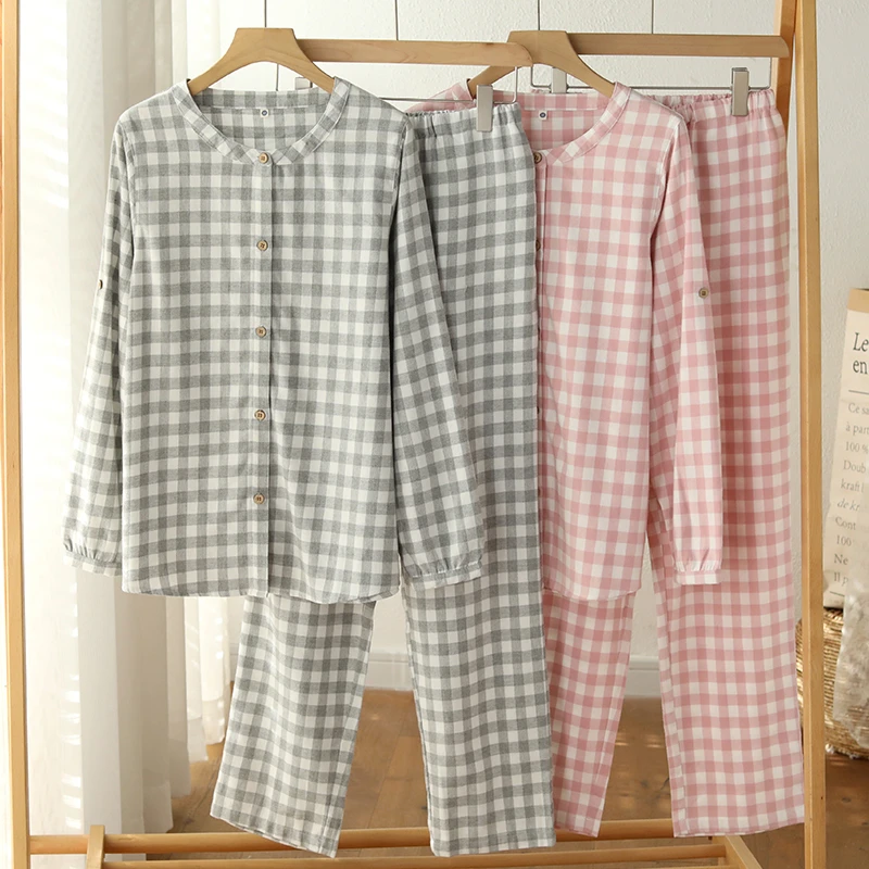 【年终清货专区】格槿秋季女纯棉磨毛绒布睡衣家居服套装LZ2255