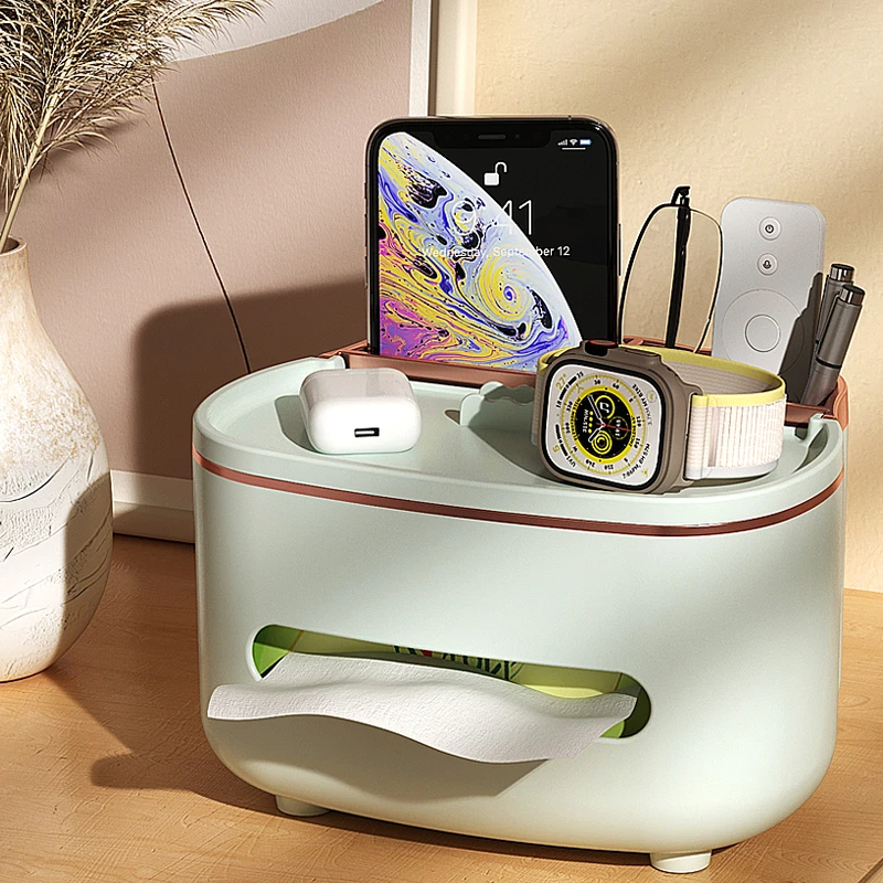 办公室客厅上档次新款纸巾盒高档网红款餐巾纸盒多功能收纳盒家用