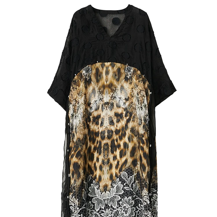 【潇潇专属福利款】轮廓原创设计大码印花连衣裙L212Y032豹纹宽松