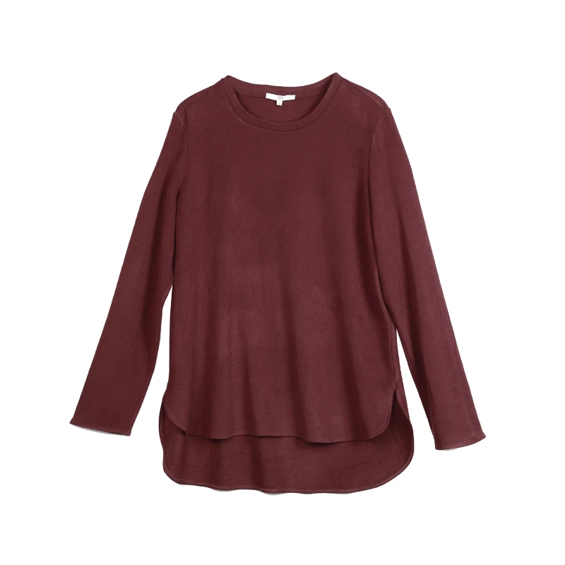 轮廓凡鸟纯色中长打底衫T恤F233Y011时尚百搭休闲宽松显瘦德绒