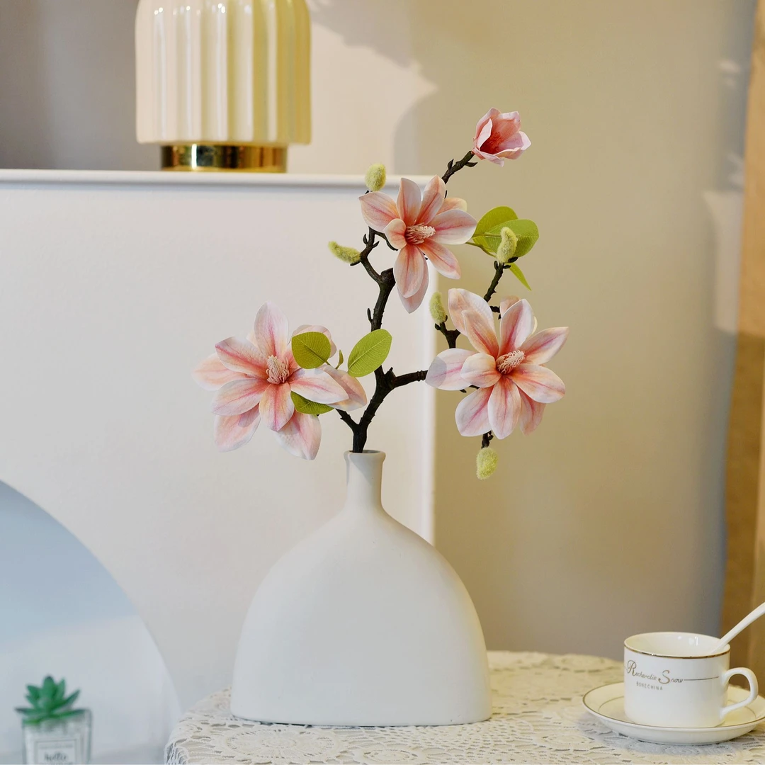 《玉兰花》中式插花艺假花仿真花客厅摆设餐桌装饰绢花室内花道具