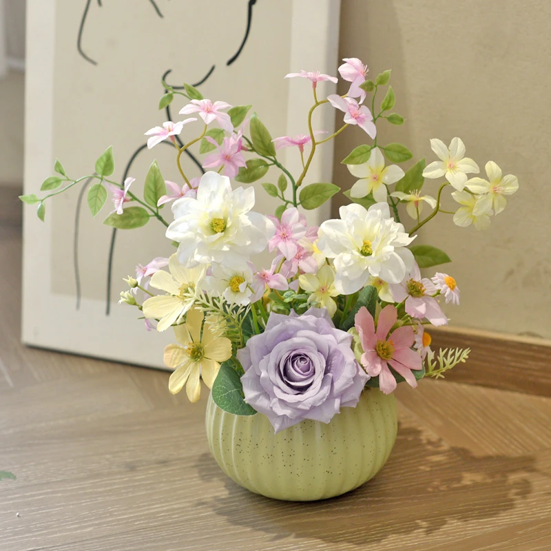 《绿野仙踪》小玫瑰假花摆件餐桌仿真花摆设客厅装饰桌面家居花束