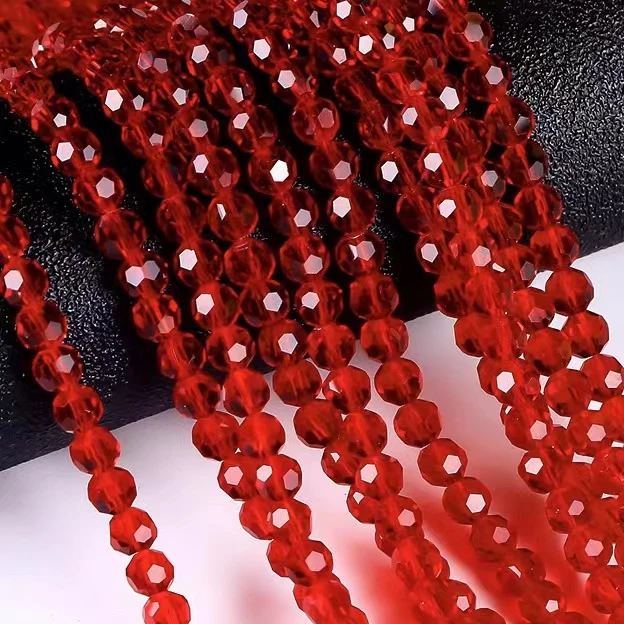 DIY水晶32面水晶地球珠 3/4/6MM手工编制串珠透明