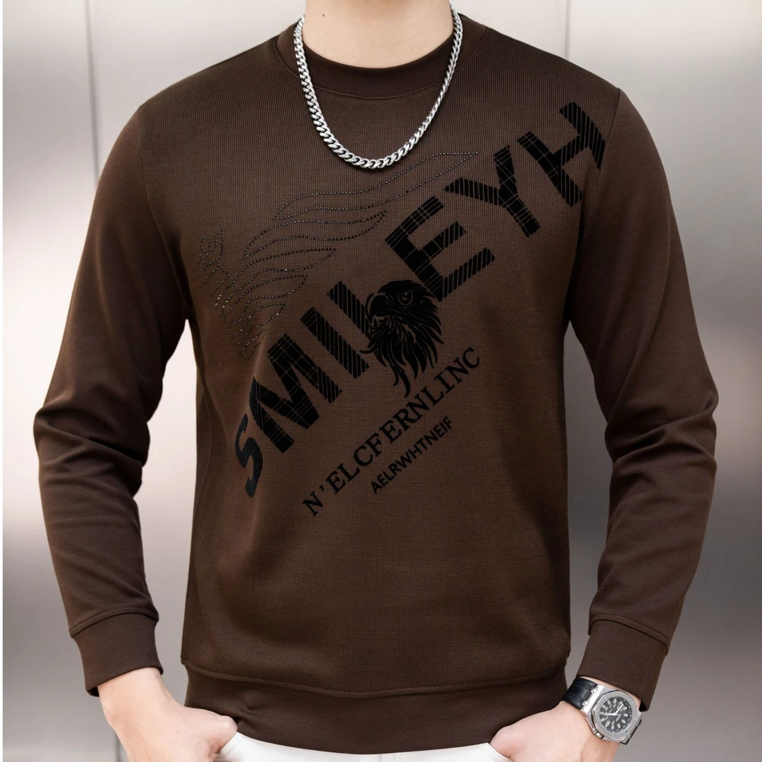 2024新款秋冬潮流加厚长袖男士时尚圆领卫衣