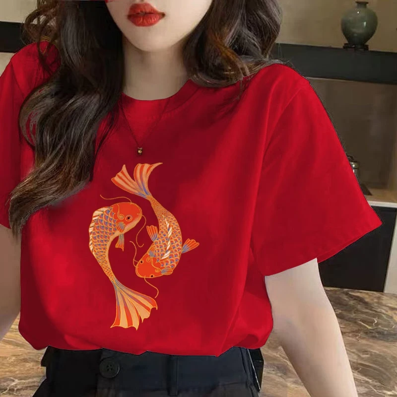 锦鲤中考专用衣服2025高考穿的送考服加油红色t恤女定制班服短袖