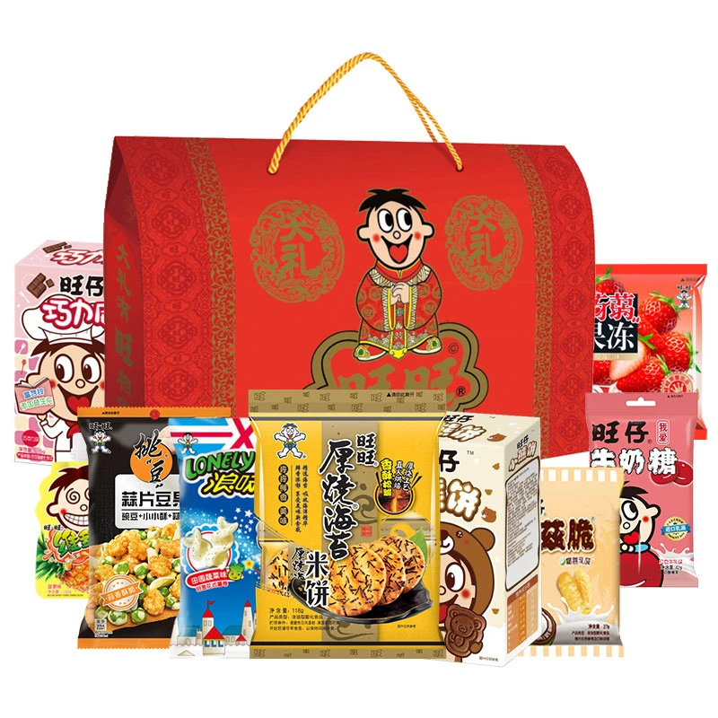旺旺大礼包818g礼盒米饼膨化小零食组合儿童春节送礼休闲小吃食品