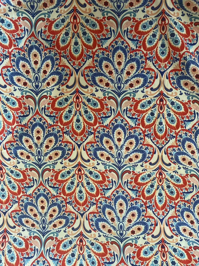 【九妹专属】孔雀羽毛 桑棉绸面料 一经裁剪不支持退换