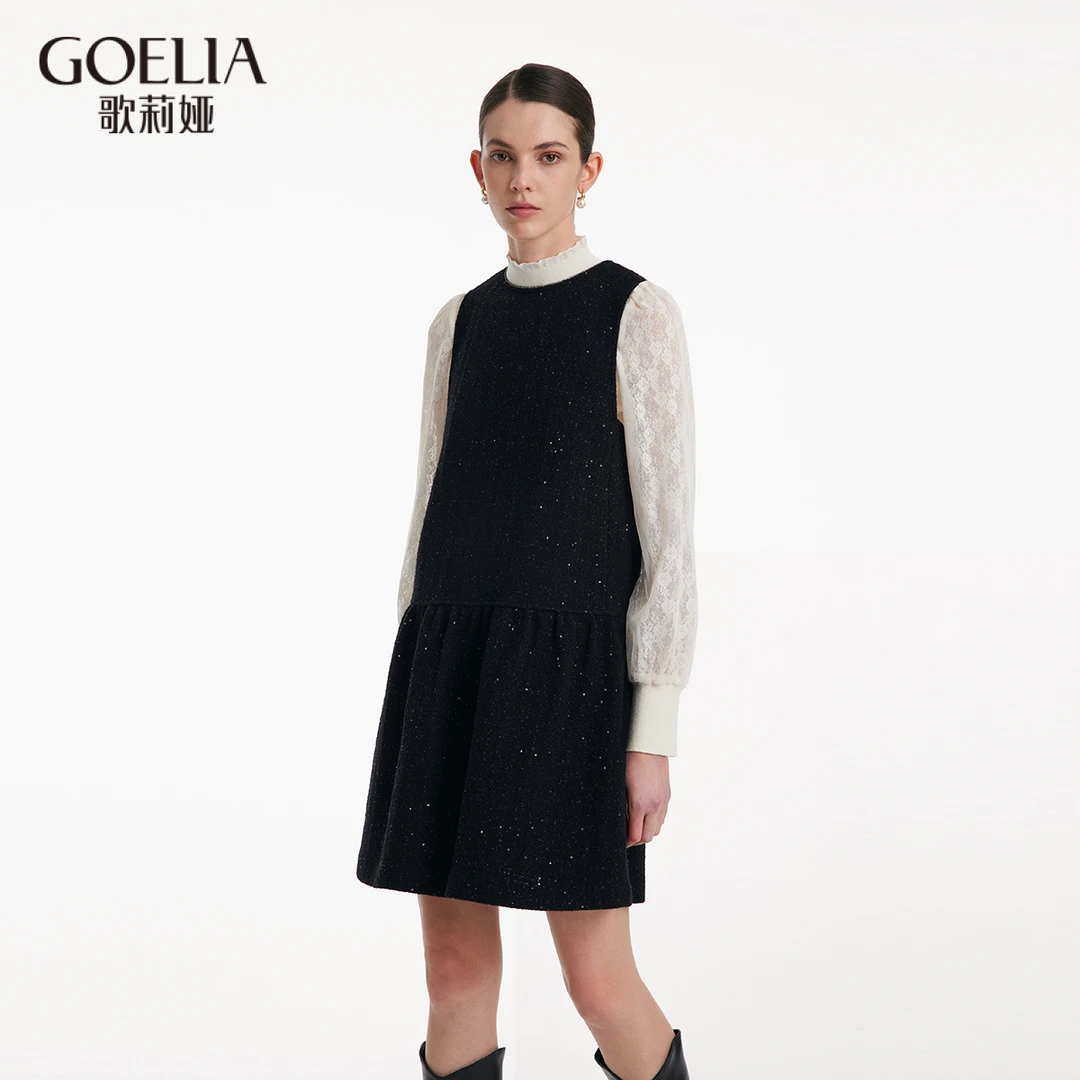 歌莉娅 新品 绵羊毛小香风背心裙  1B9R4K4T0