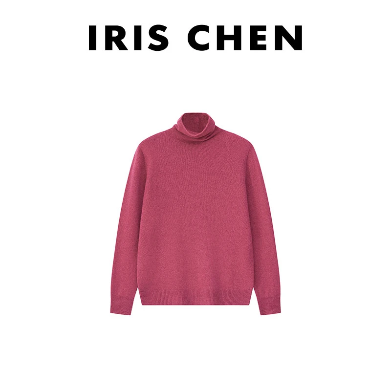 IRIS CHEN 小暖炉 2024冬新款100绵羊毛无缝高领打底衫 24SY585