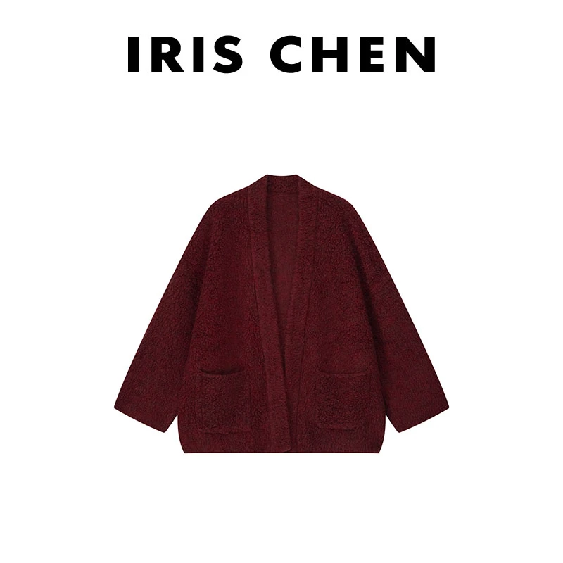 IRIS CHEN 阿勒泰 新款100绵羊毛910g针织衫外套24WT482