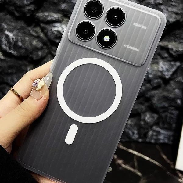 适用红米k70pro手机壳新款磨砂k70至尊磁吸Magsafe高级感条纹简约