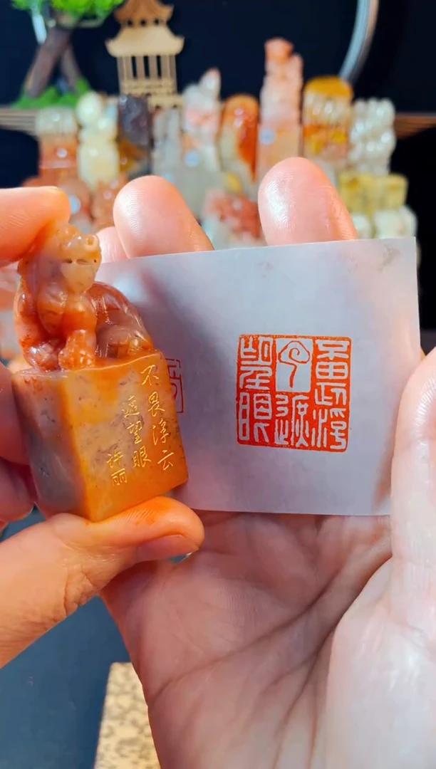 【闪购商品】老挝石印石手工篆刻《不畏浮云遮望眼》