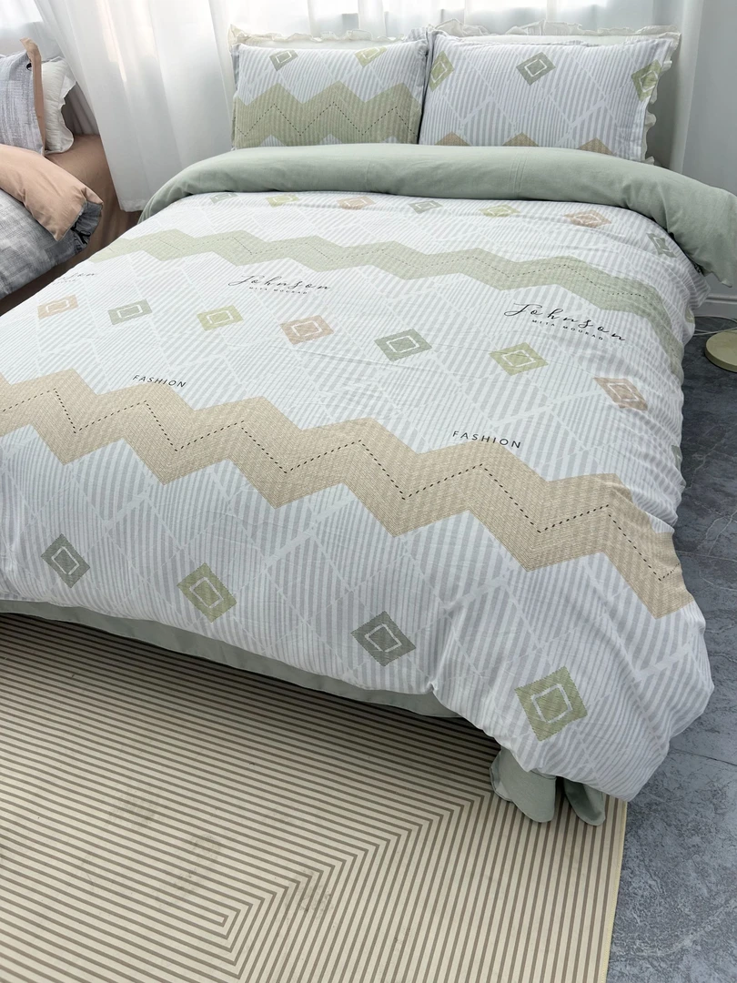 【艾丽丝】新款全斜纹棉四件套纯棉印花透气精梳棉被罩被套柔软