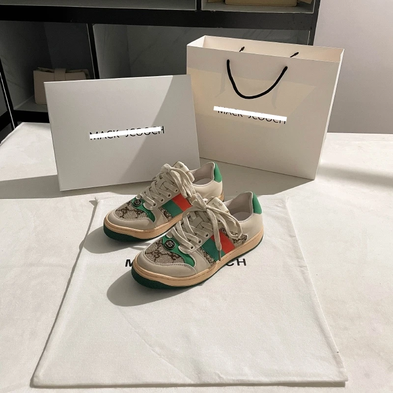 板鞋拼色运动潮流鞋运动休闲复古ins板鞋圆头布鞋夏季小白鞋百搭