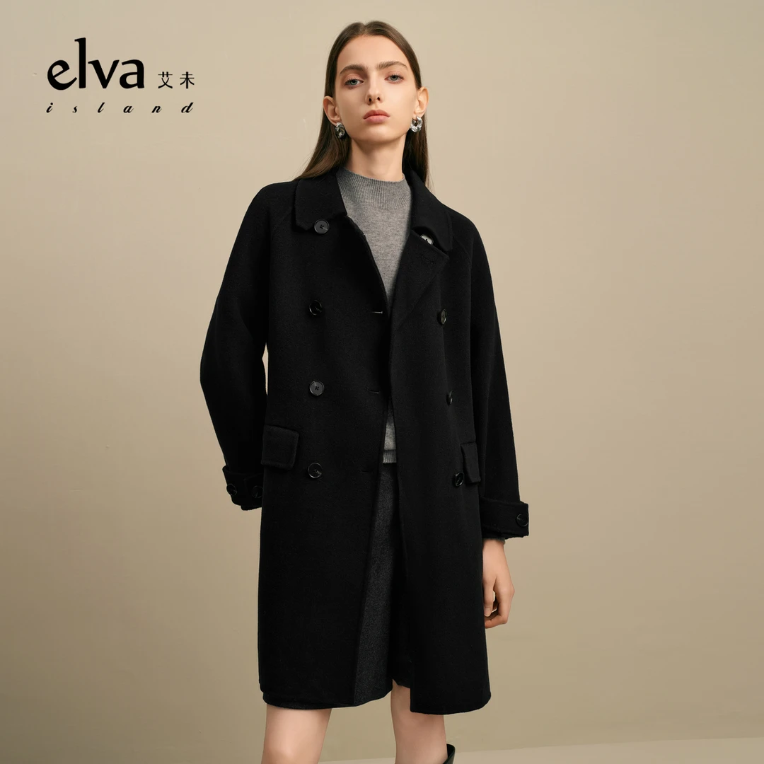 【商品】Elva’Island冬季黑色大衣