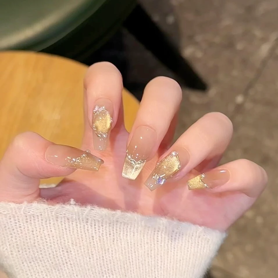 【镜花水月】新美甲穿戴甲片2025新款高级感秋冬手工穿戴甲推荐甲片