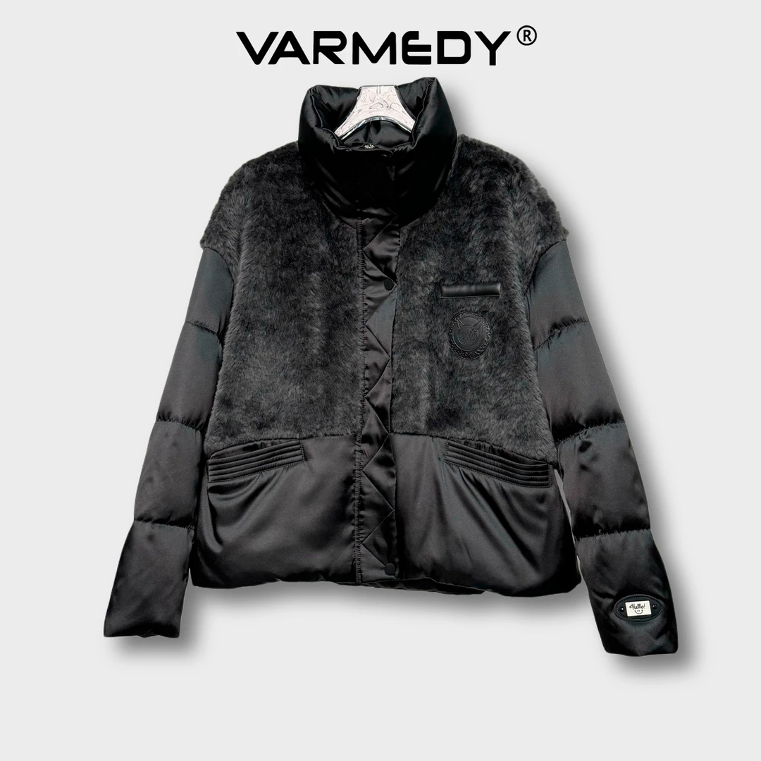 【冬行】欧货 拉贡皮毛一体拼桑蚕丝鹅绒皮草羽绒服百搭冬季外套女