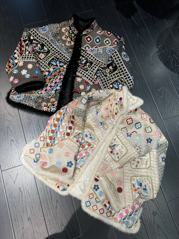 6855#《丹姐推荐》新中式重工刺绣国风加厚外套