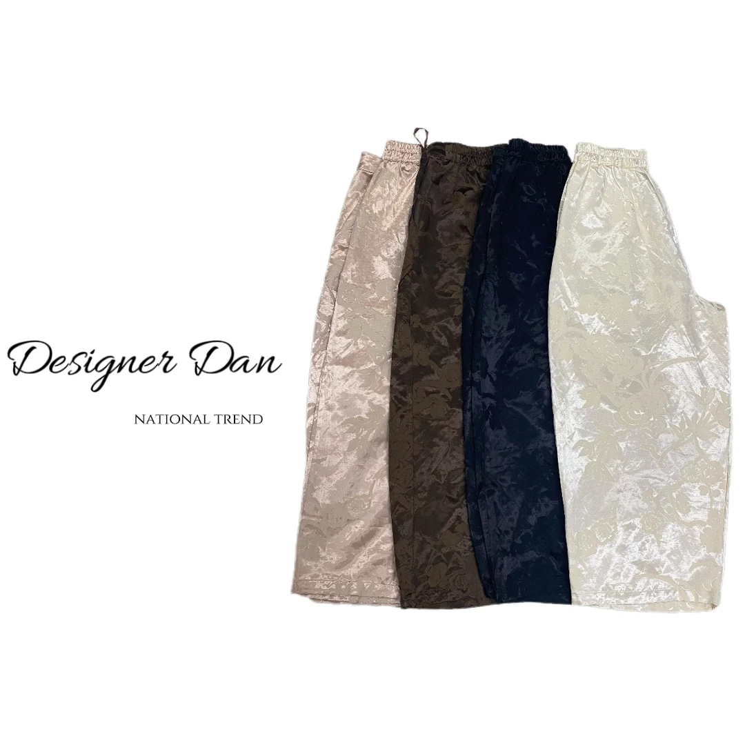 6667#《丹姐推荐》新中式重工国风百搭提花裤子