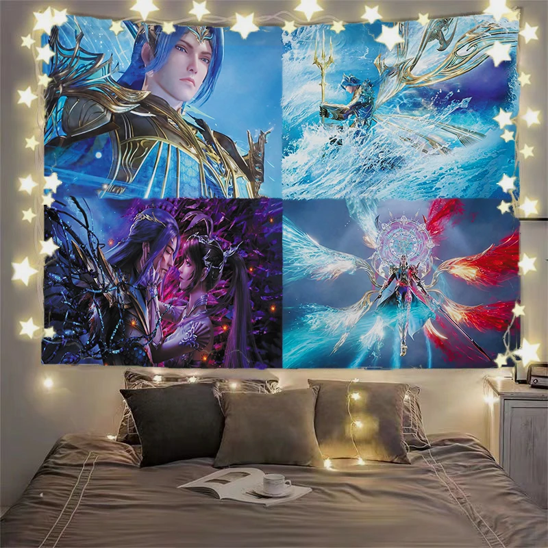 斗罗大陆背景墙挂布出租房宿舍背景布海报布艺挂墙墙布房间挂毯..