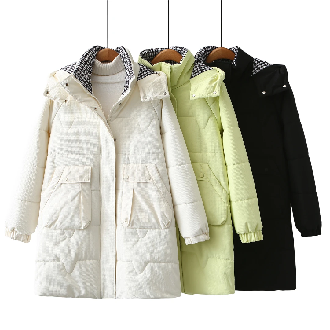 277 新款大码冬季棉服时尚洋气宽松连帽中长款外套保暖显瘦棉服