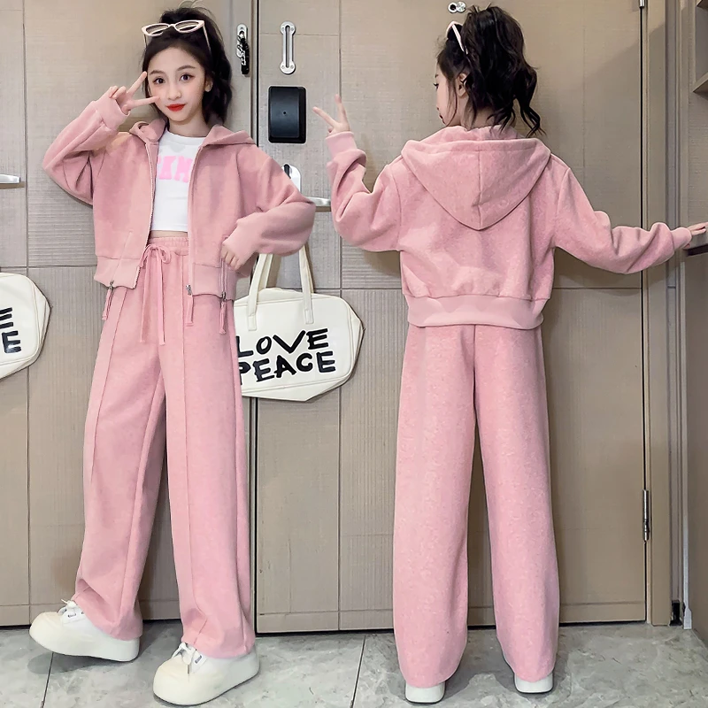 2025秋季新款儿童女童休闲时髦韩版洋气时尚6-12岁春秋运动装女孩