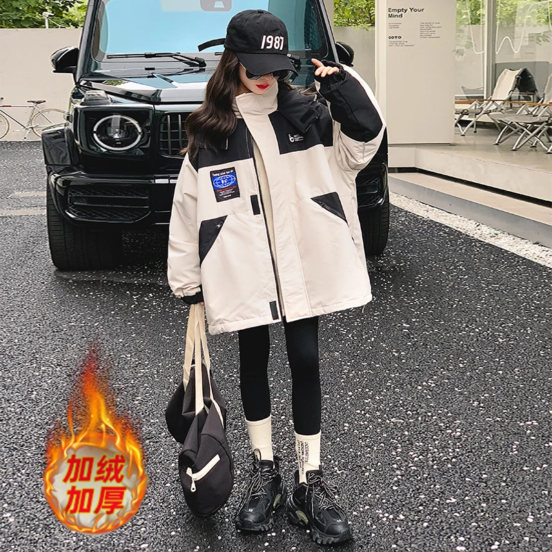女童外套春秋装2023新款中大童洋气秋冬保暖儿童秋季可拆卸三合一