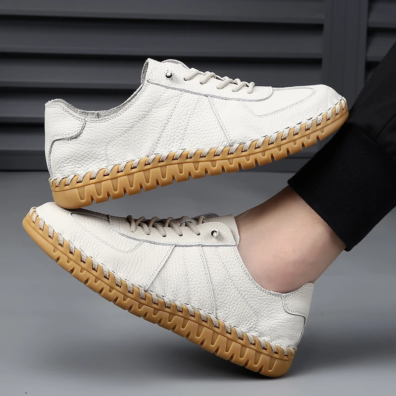 【头层牛皮】中古德训软底低帮一脚蹬薄款手工男士鞋易穿脱新款百搭