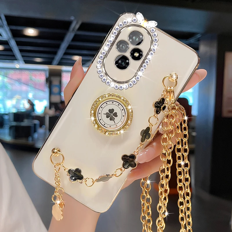 荣耀200手机壳女斜挎防摔honor200pro网红时尚镶钻潮ELP-AN00套5g