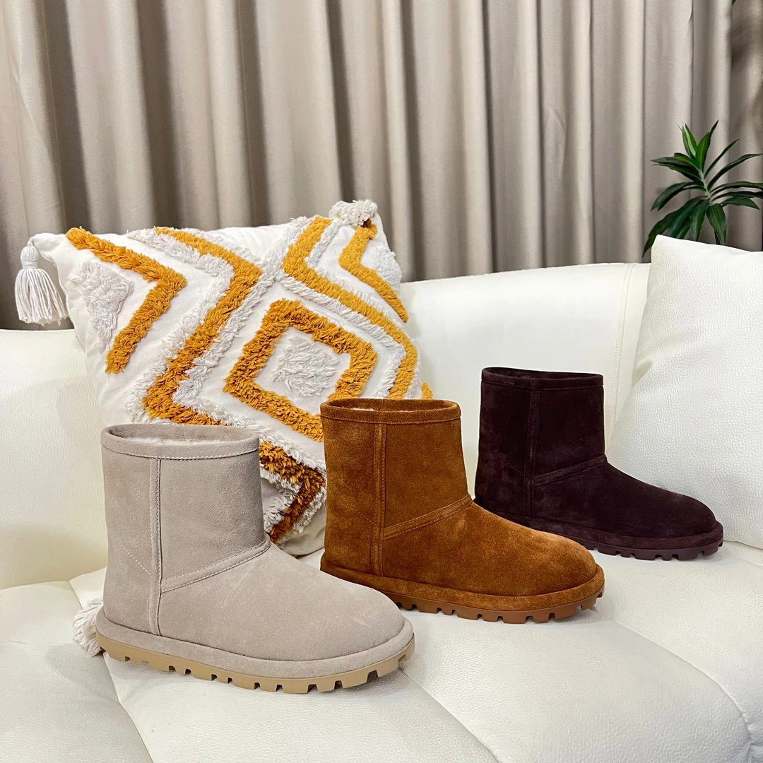 【THEULA】冬季新款女士经典休闲加厚保暖复古防滑短筒雪地靴