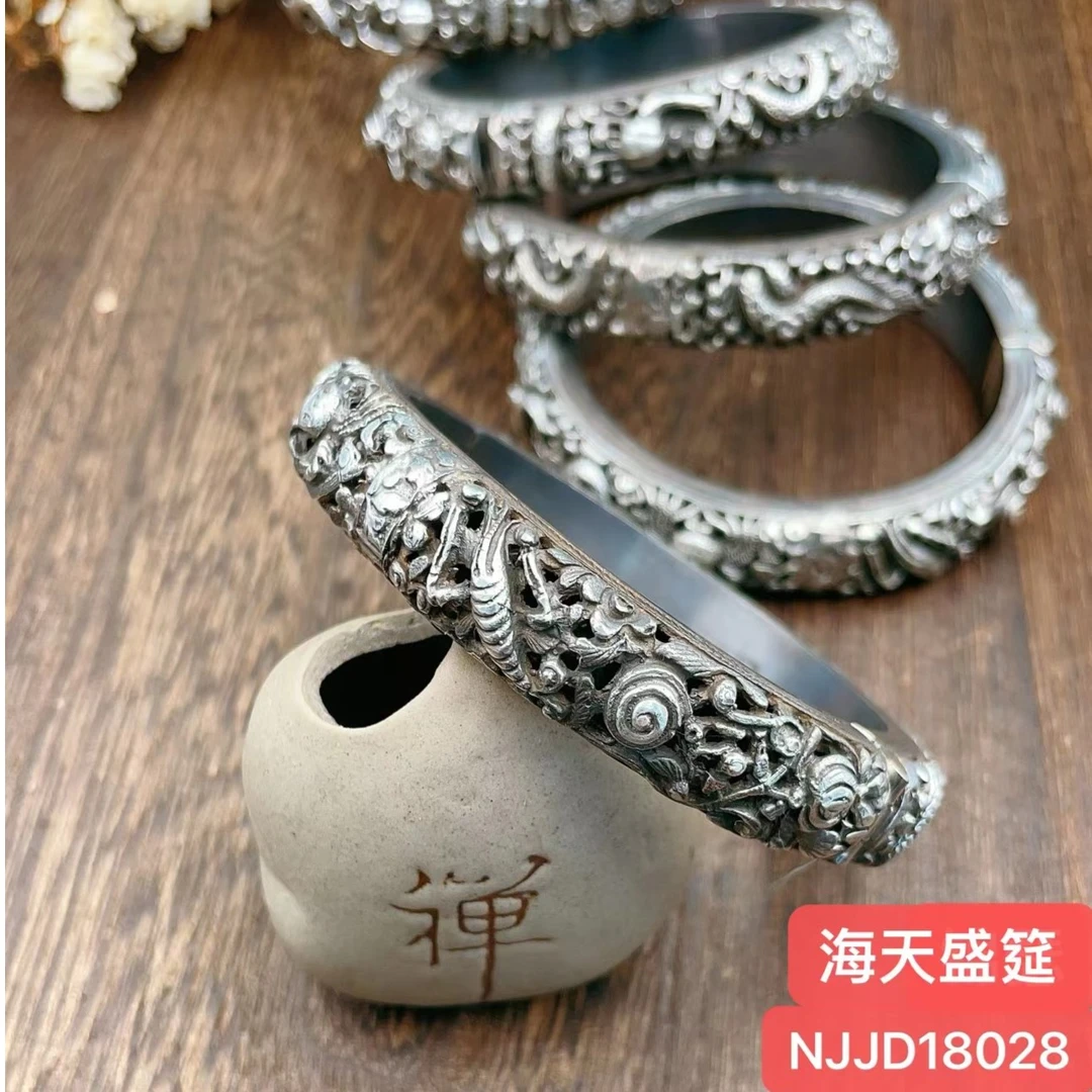 合金手镯 娜家国风老银手镯NJJD（18028）复古古风纯手工