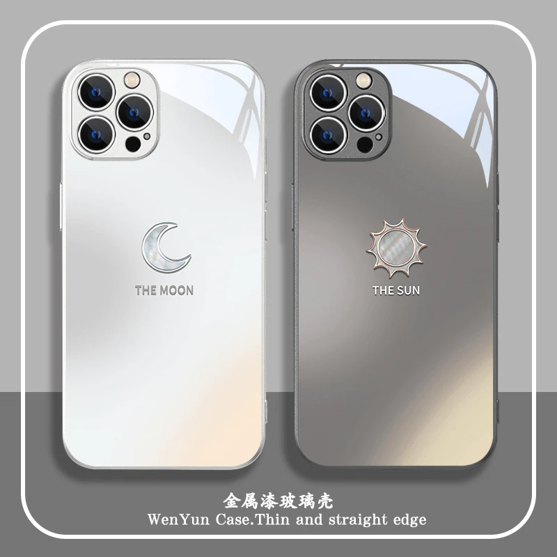 太阳月亮适用苹果华为小米vivooppo创意简约小众情侣高级感手机壳