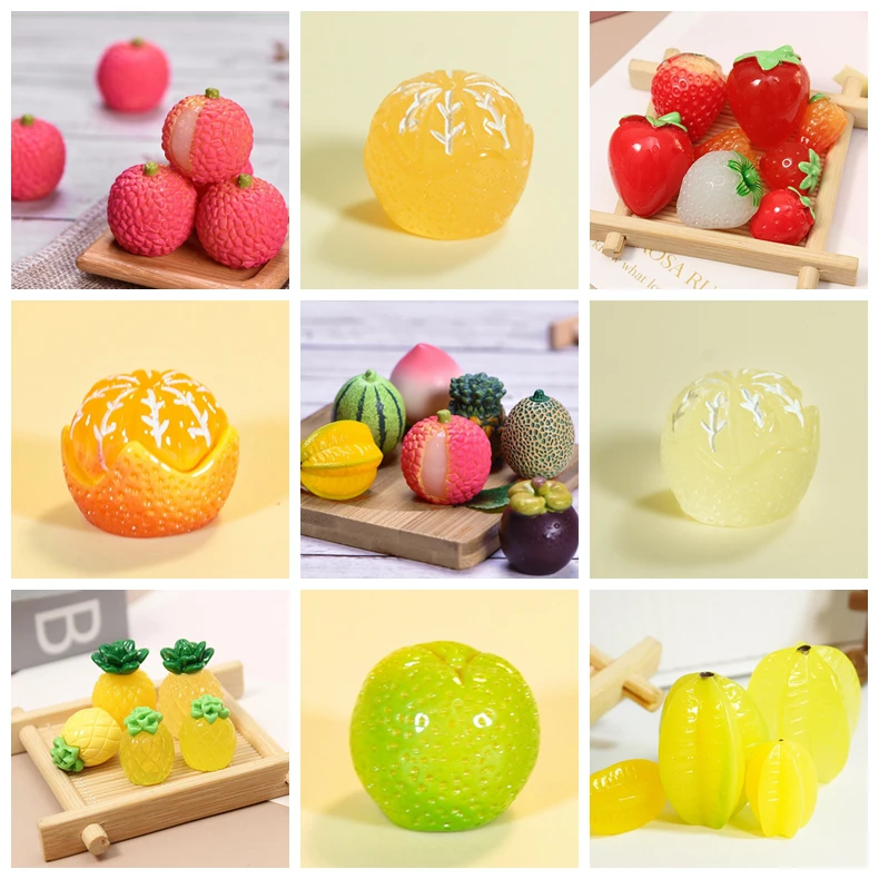 仿真小萌粒大小水果树脂DIY饰品配件创意DIY水果盲袋重复少