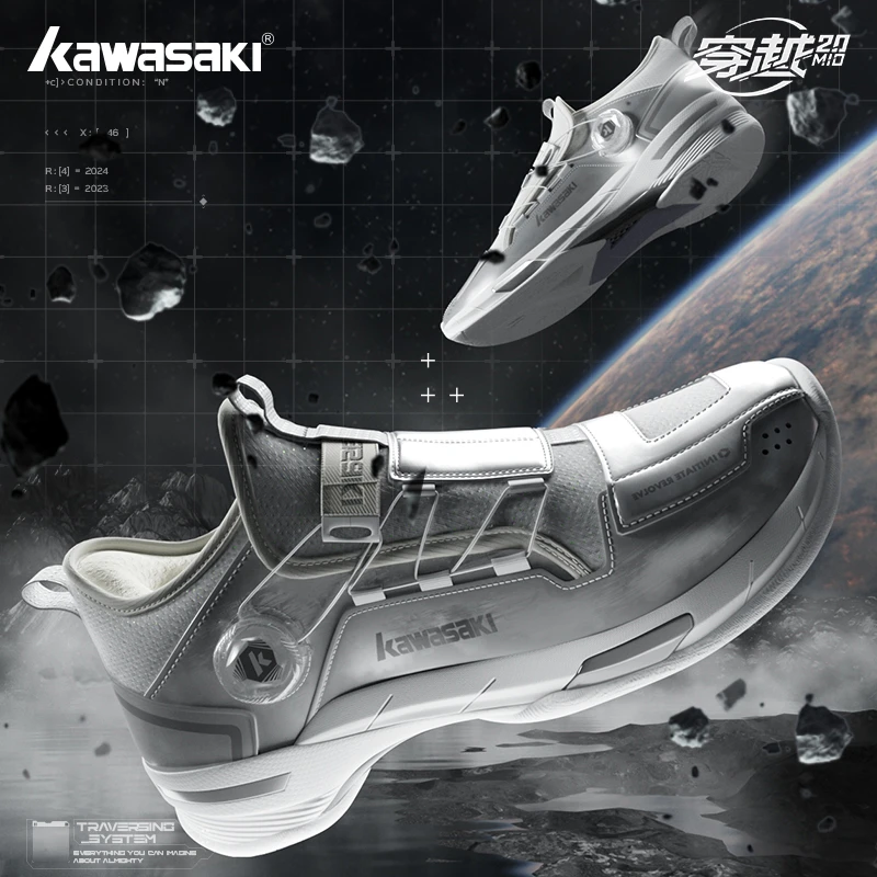 kawasaki/川崎穿越2.0Mid 训练防滑缓震耐磨自动旋扭专业羽球鞋