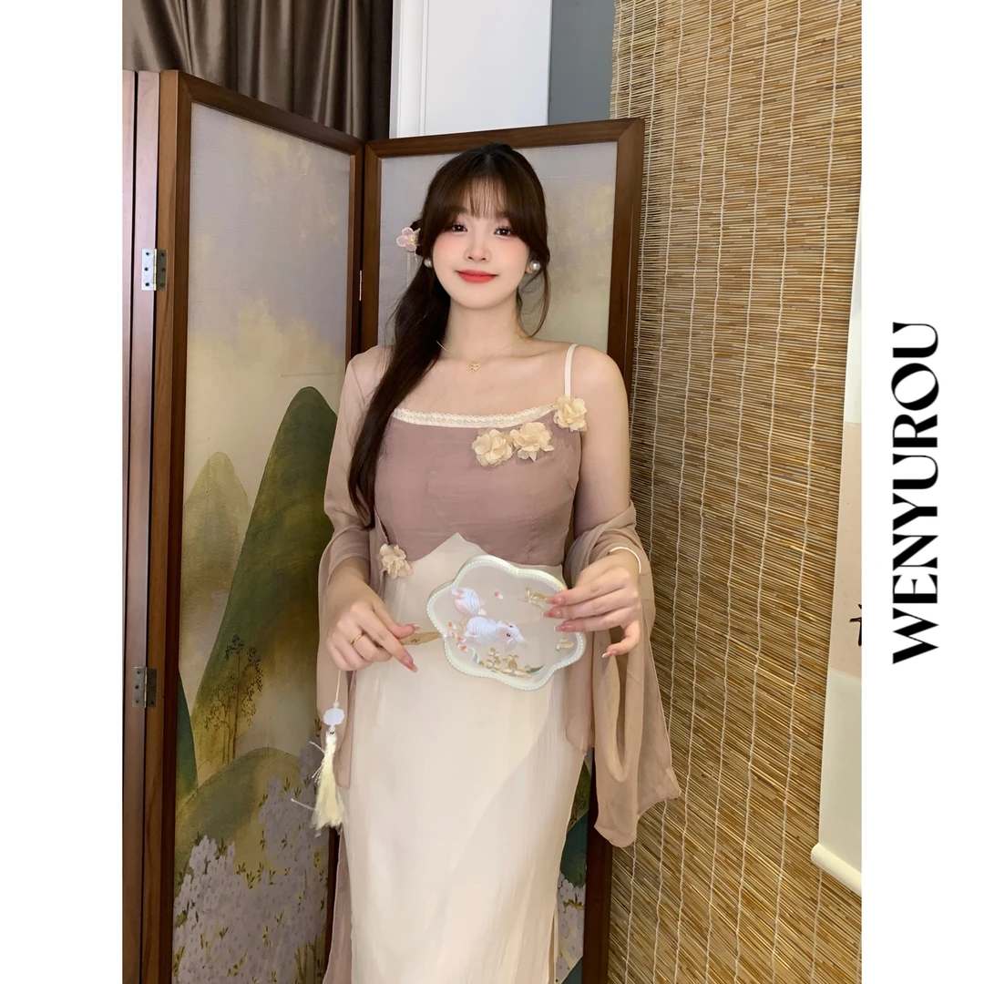 XD麦989169 温与柔【秋枫忆-连衣裙】纯欲显瘦法式纯欲风仙气连衣裙