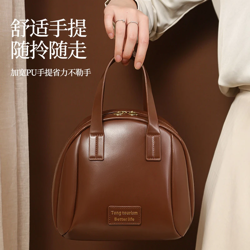 贝壳化妆包复古简约小众外出洗漱包女士休闲包气质轻奢潮流手拎包