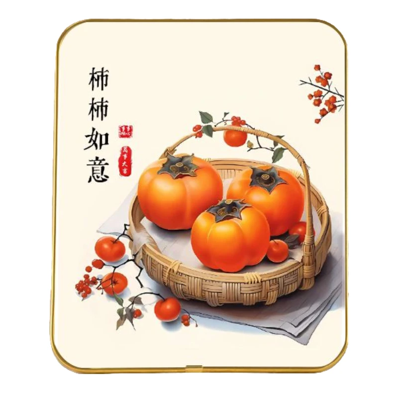 柿柿如意摆件中式入门玄关乔迁新房子床头鞋柜暖居背景墙装饰画