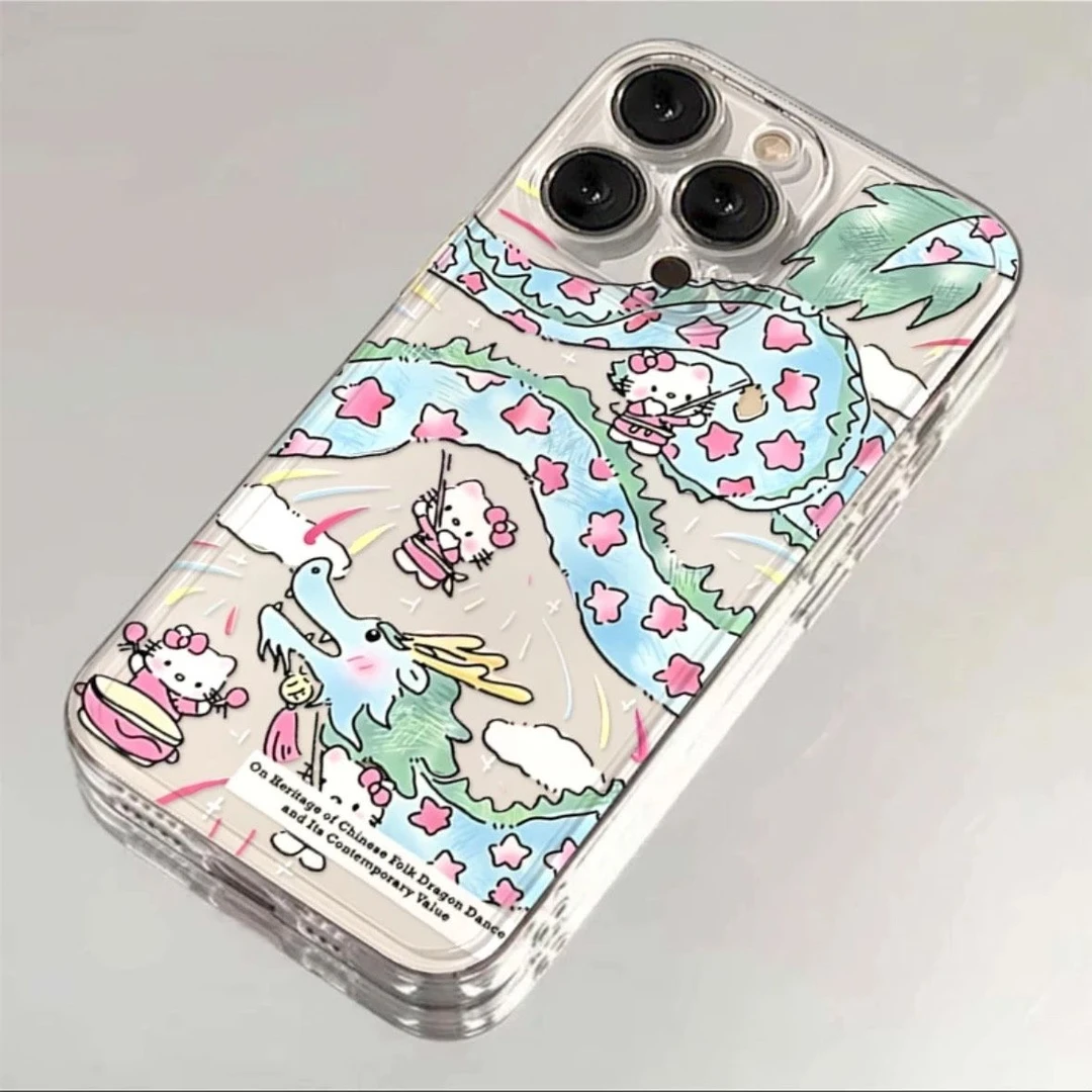 舞龙凯蒂猫苹果15/14/13promax手机壳12/11软壳xr/xs全包7/8plus