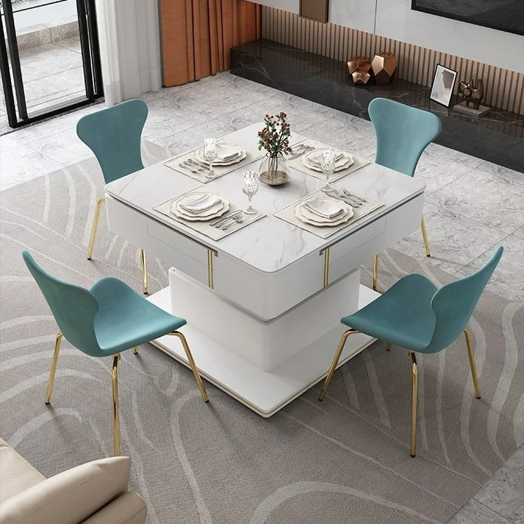 现代简约茶几麻将餐桌麻将机一体多功能全自动升降静音轻奢岩板三