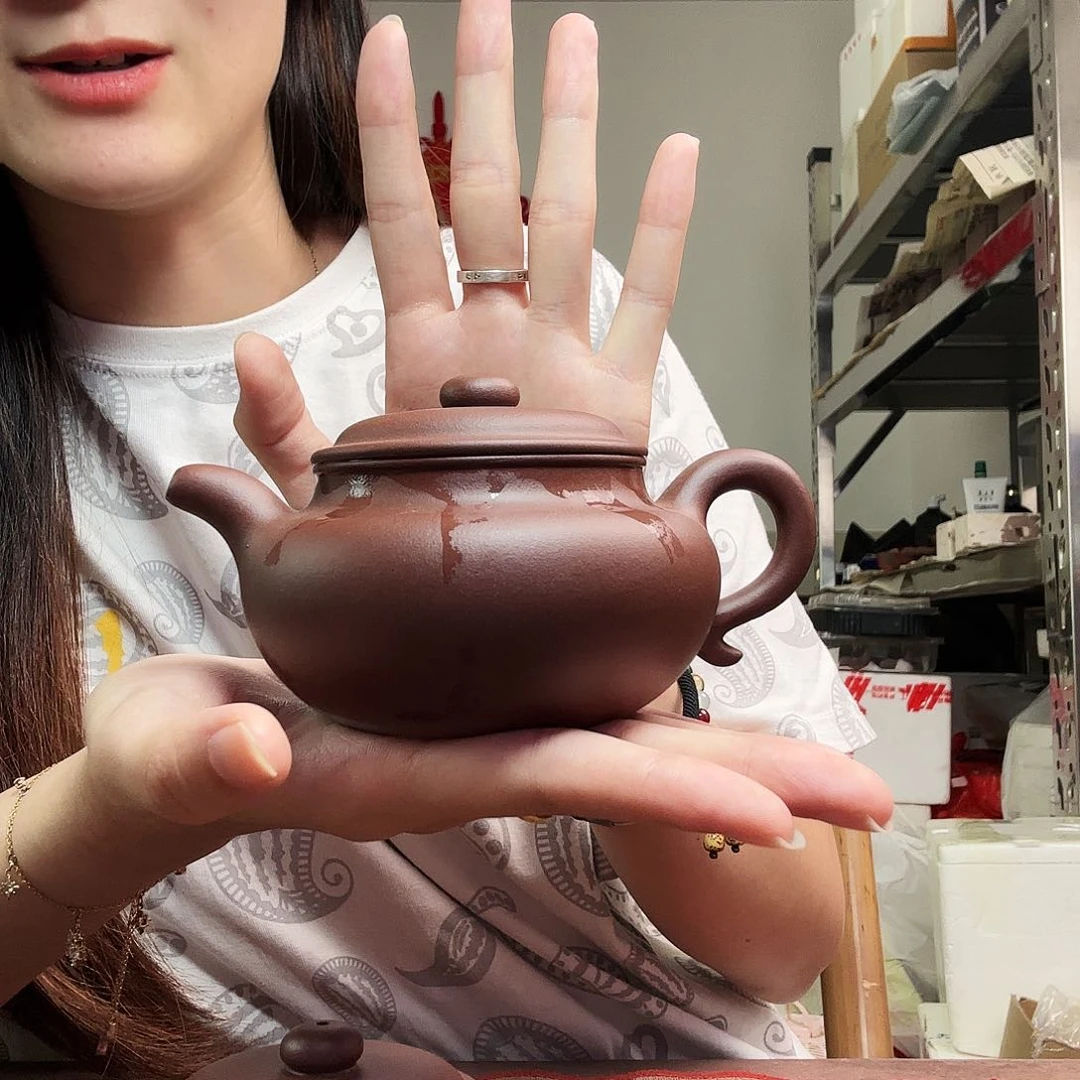 紫砂茶壶清**语仿古半手工微瑕