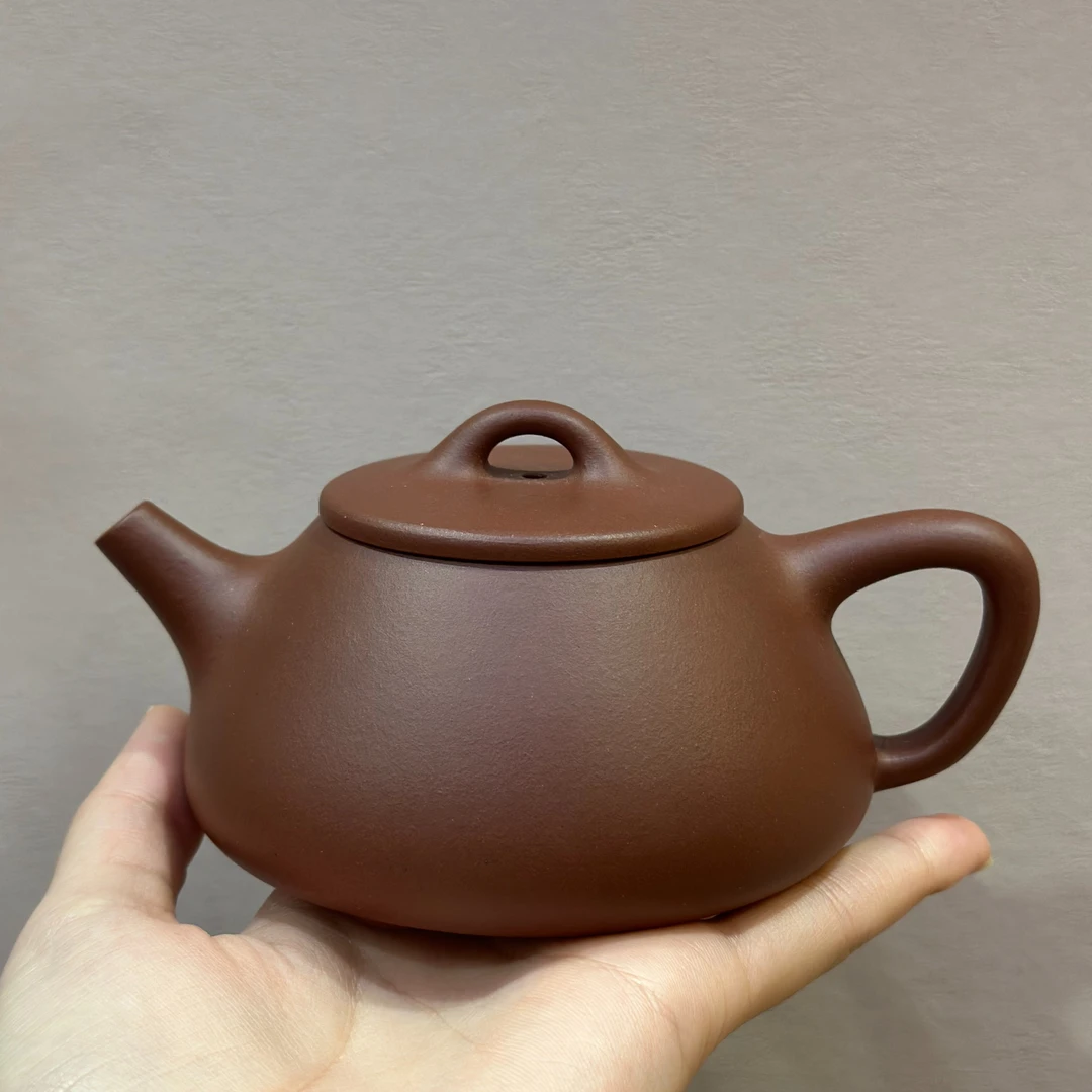 清水泥精工半手【平盖石瓢】260cc紫砂石瓢壶手制石瓢壶纯手工精美