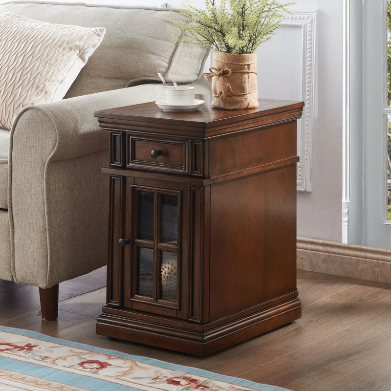 简约客厅家用沙发边柜角几边几欧式复古边桌美式小床头柜方几方形