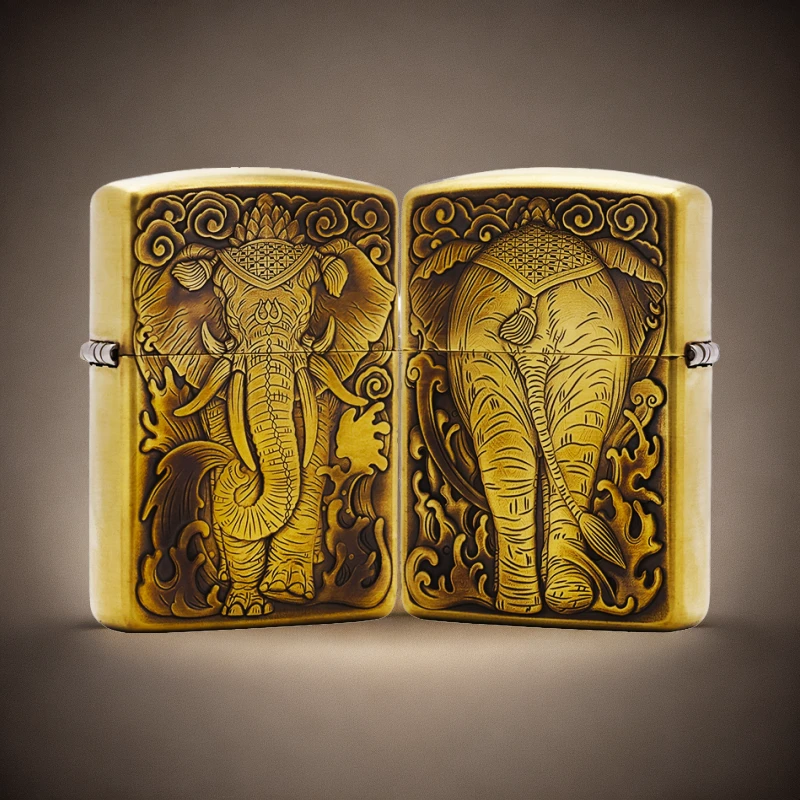 ZIPPO/之宝-六牙大象盔甲正品煤油打火机KF-DF