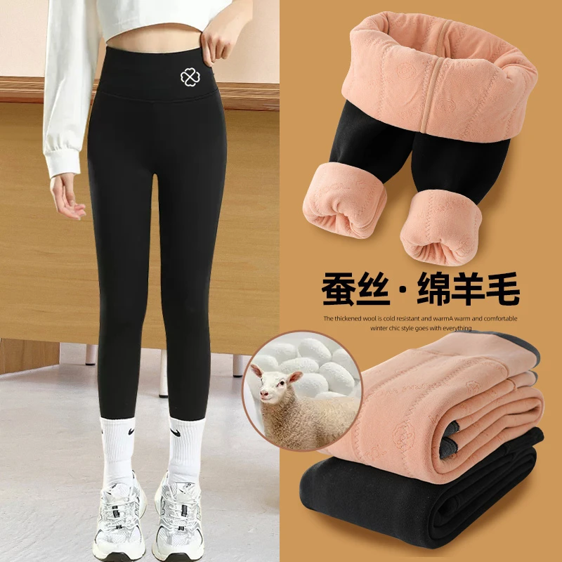 女童打底裤儿童加绒加厚裤子中大童鲨鱼裤女孩棉裤宝宝冬款保暖裤