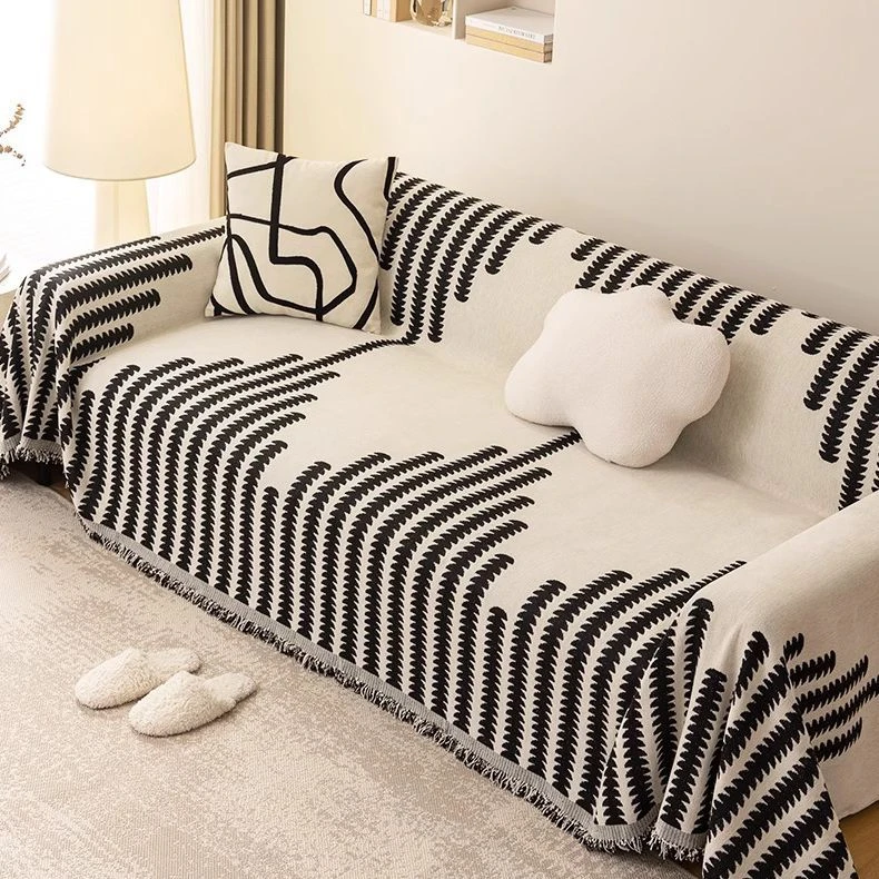 新款现代简约雪尼尔防猫爪沙发套罩万能通用型沙发巾一片式可防滑